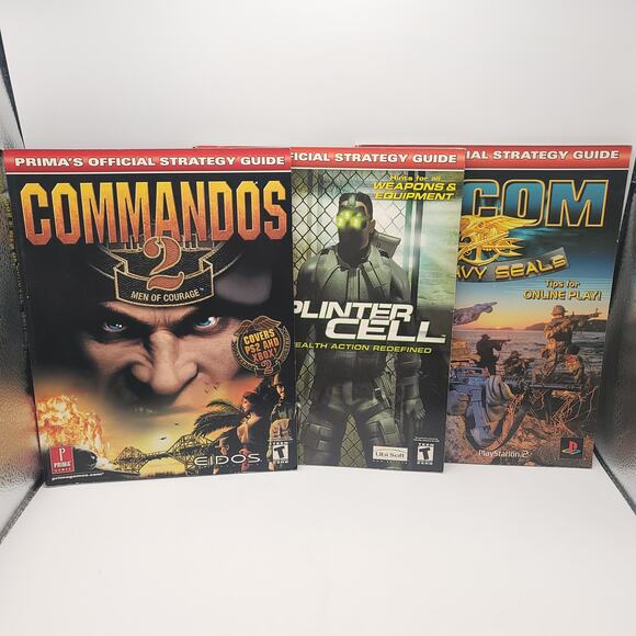 Prima Games Lot of 3 Guides Commandos 2 Splinter Cell Socom US Navy Seals - Picture 1 of 12